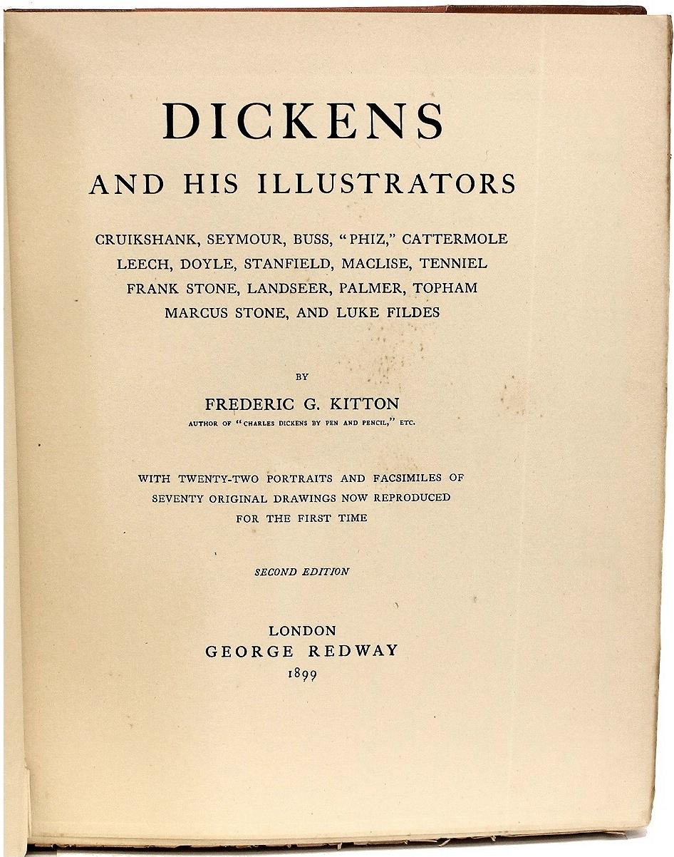 Kitton, Frederic G.-Dickens et ses illustrateurs dans une belle reliure en cuir Bon état - En vente à Hillsborough, NJ