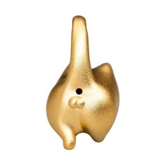 Kitty Cat Design Pendant Necklace 24K Yellow Gold