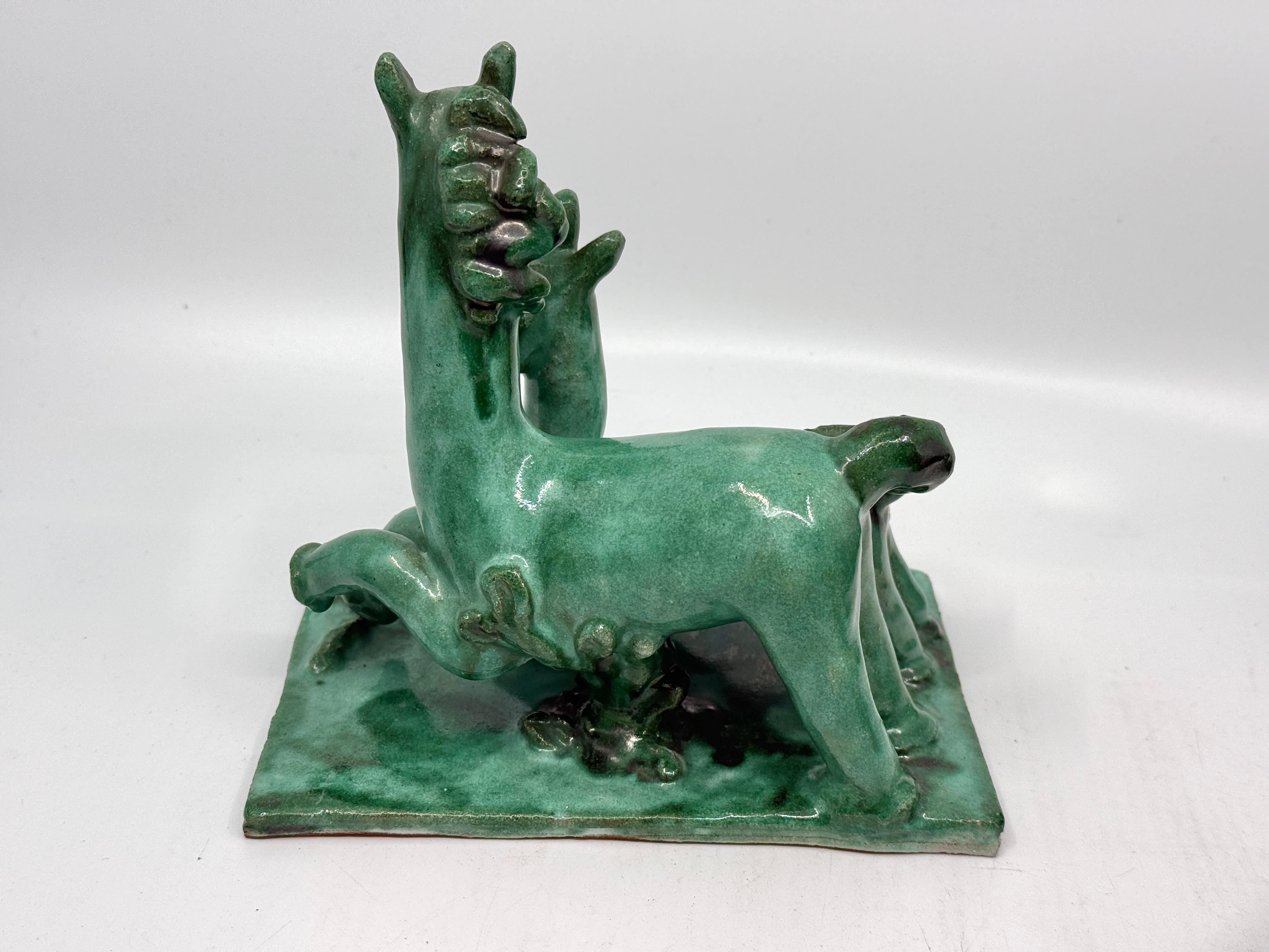 Austrian Kitty Rix for Wiener Werkstatte Ceramic Figues of Horses For Sale