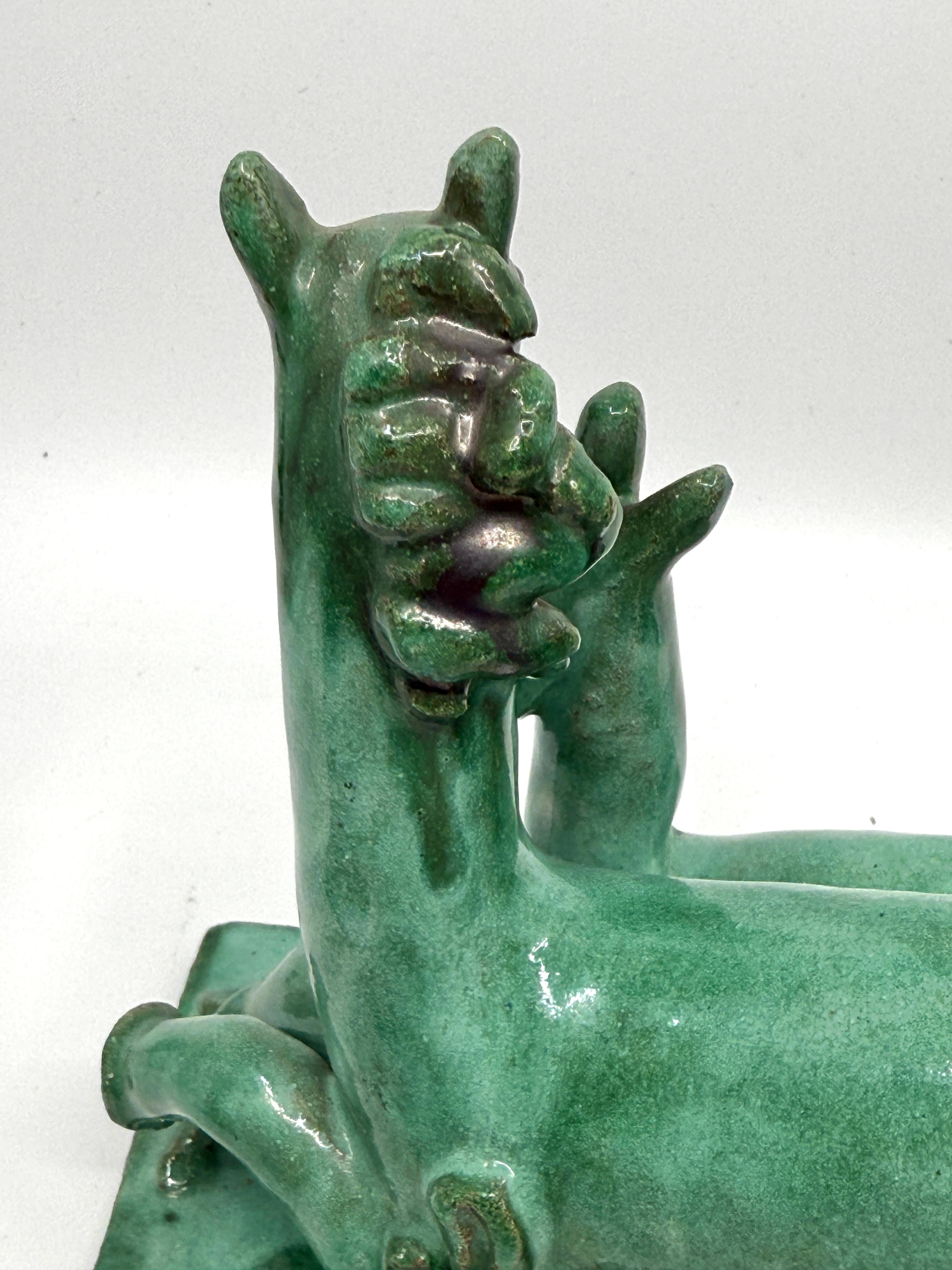Hand-Crafted Kitty Rix for Wiener Werkstatte Ceramic Figues of Horses For Sale