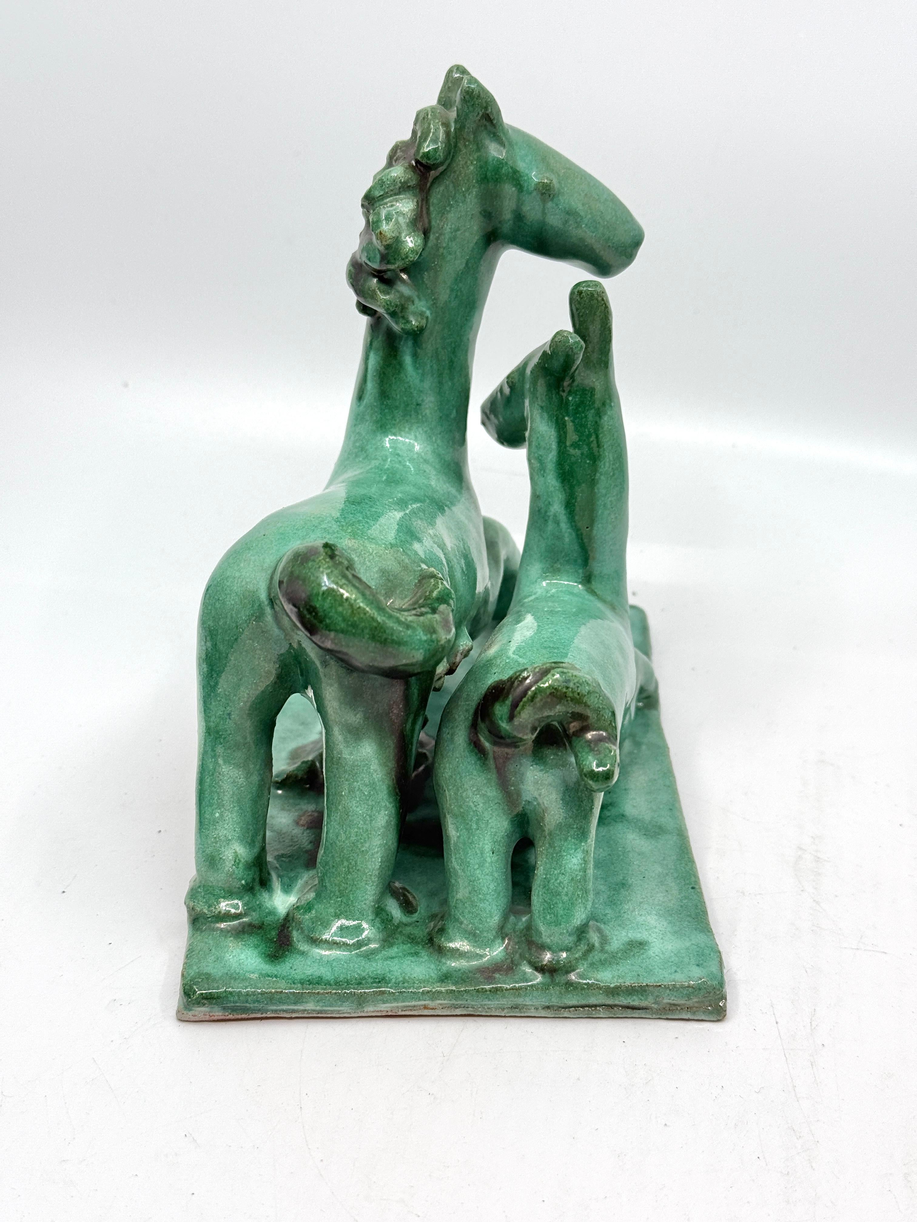 Terracotta Kitty Rix for Wiener Werkstatte Ceramic Figues of Horses For Sale