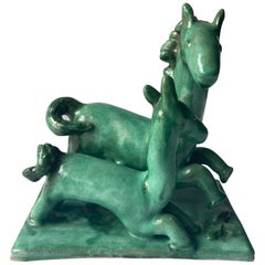 Kitty Rix-Tichacek Nouveau Horses Sculpture, for Wiener Werkstatte Signed KR 312