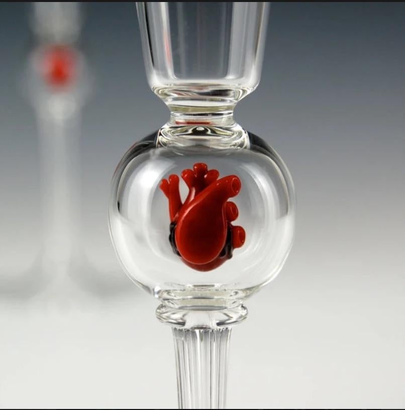 Anatomical Heart Toasting Flutes - Sculpture by Kiva Ford