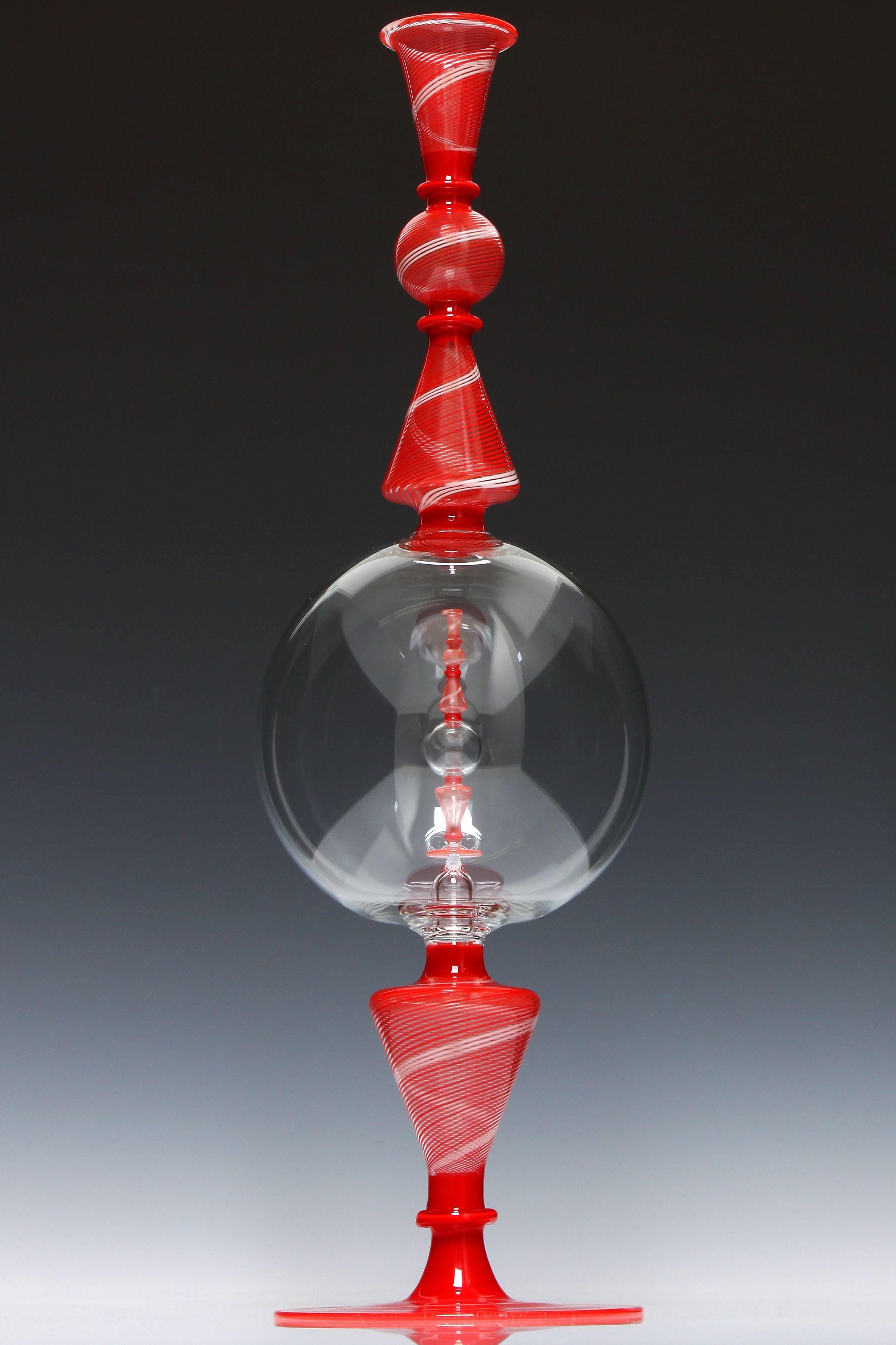 Red Bottle in a Bottle - Sculpture by Kiva Ford