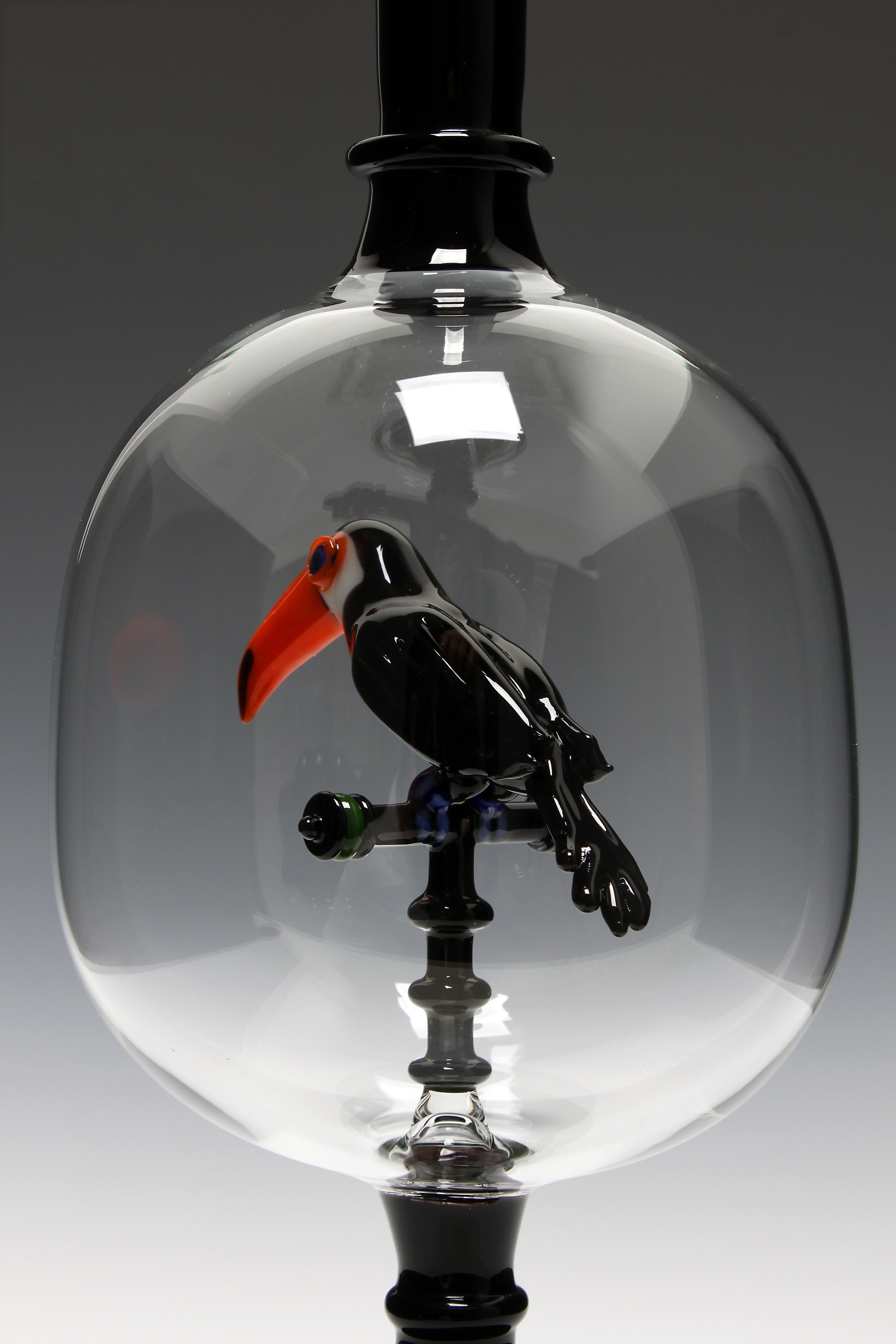 Toucan Bottle - Sculpture by Kiva Ford