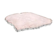 Kiva Large Platter in Quartz and Silver by Anna Rabinowitz