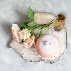 Kiva Large Serving Platter in Crystal and Silver, by ANNA New York