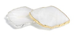 Kivita Coasters in Crystal and Pure Silver by Anna Rabinowitz