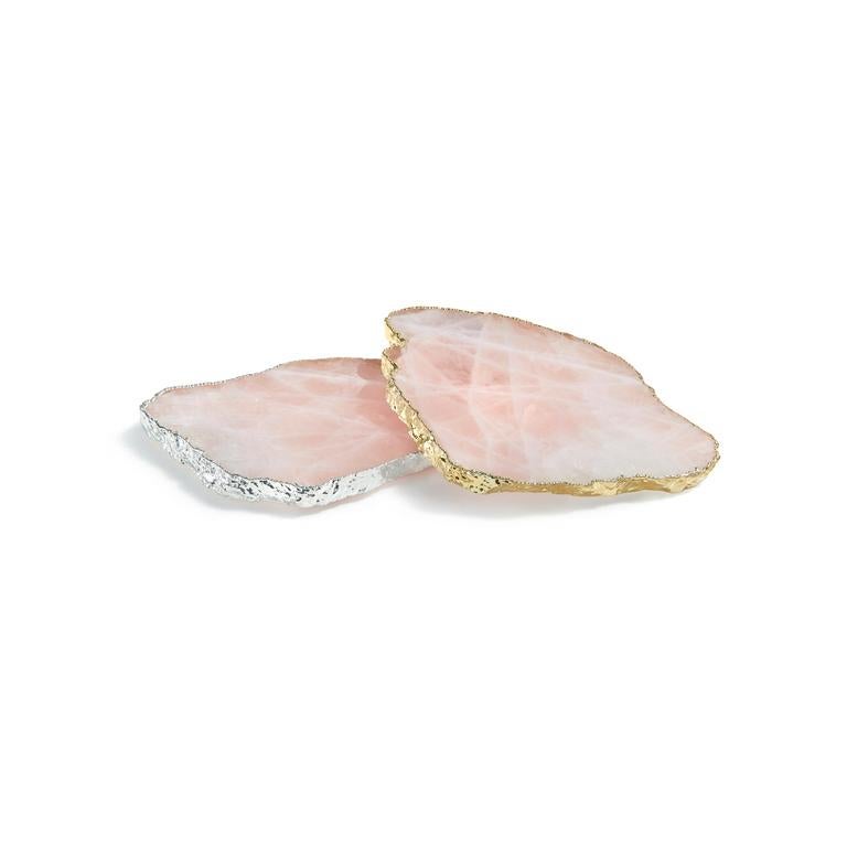 Other Kivita Coasters in Rose Quartz and Pure Silver by ANNA New York For Sale