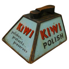 Vintage Kiwi Boot Polish Advertising Shoe Shine Box with Shoe Rest   