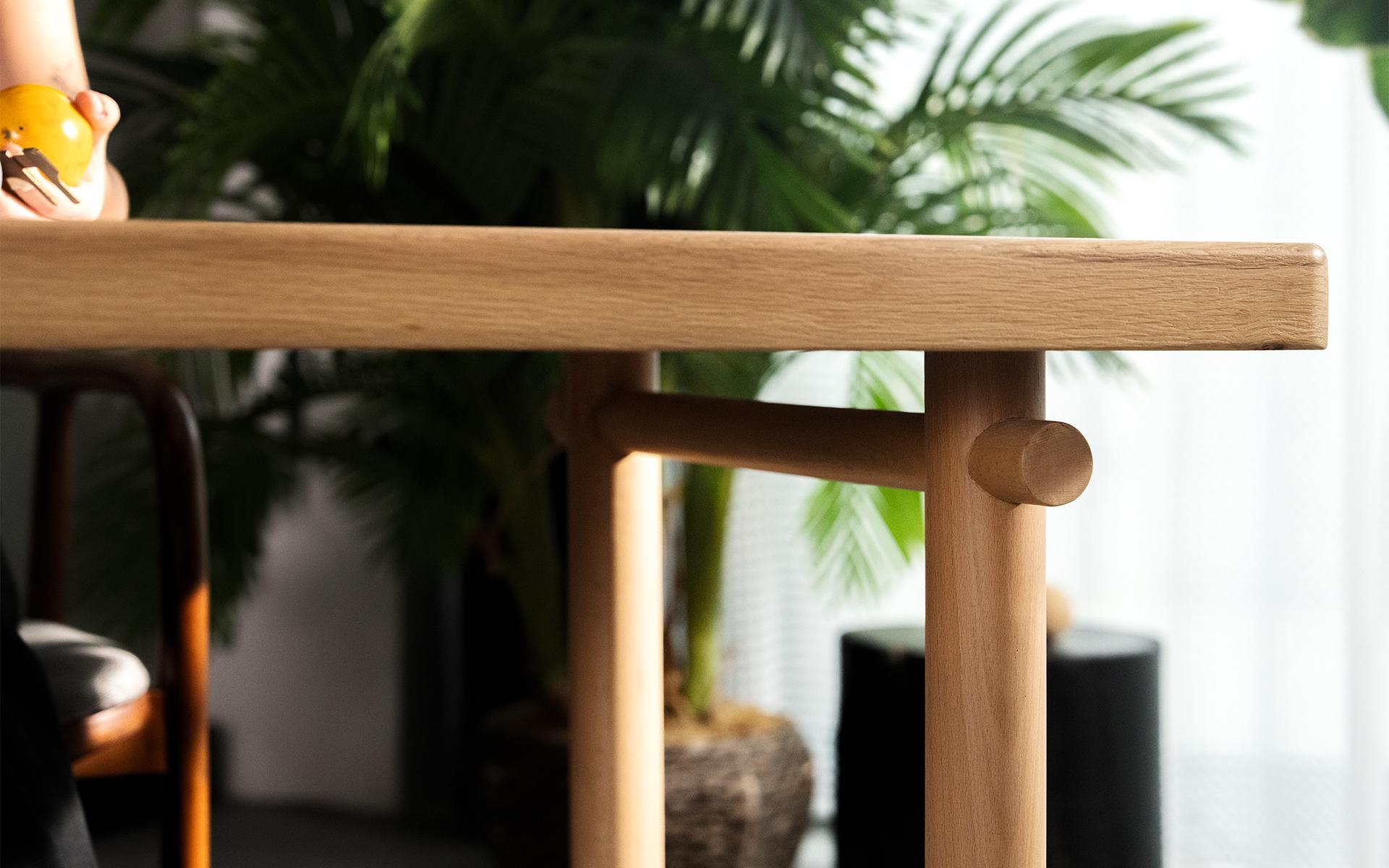 Kiyo Oak Wood Japanese Inspired Writing Desk by Lagu For Sale 3