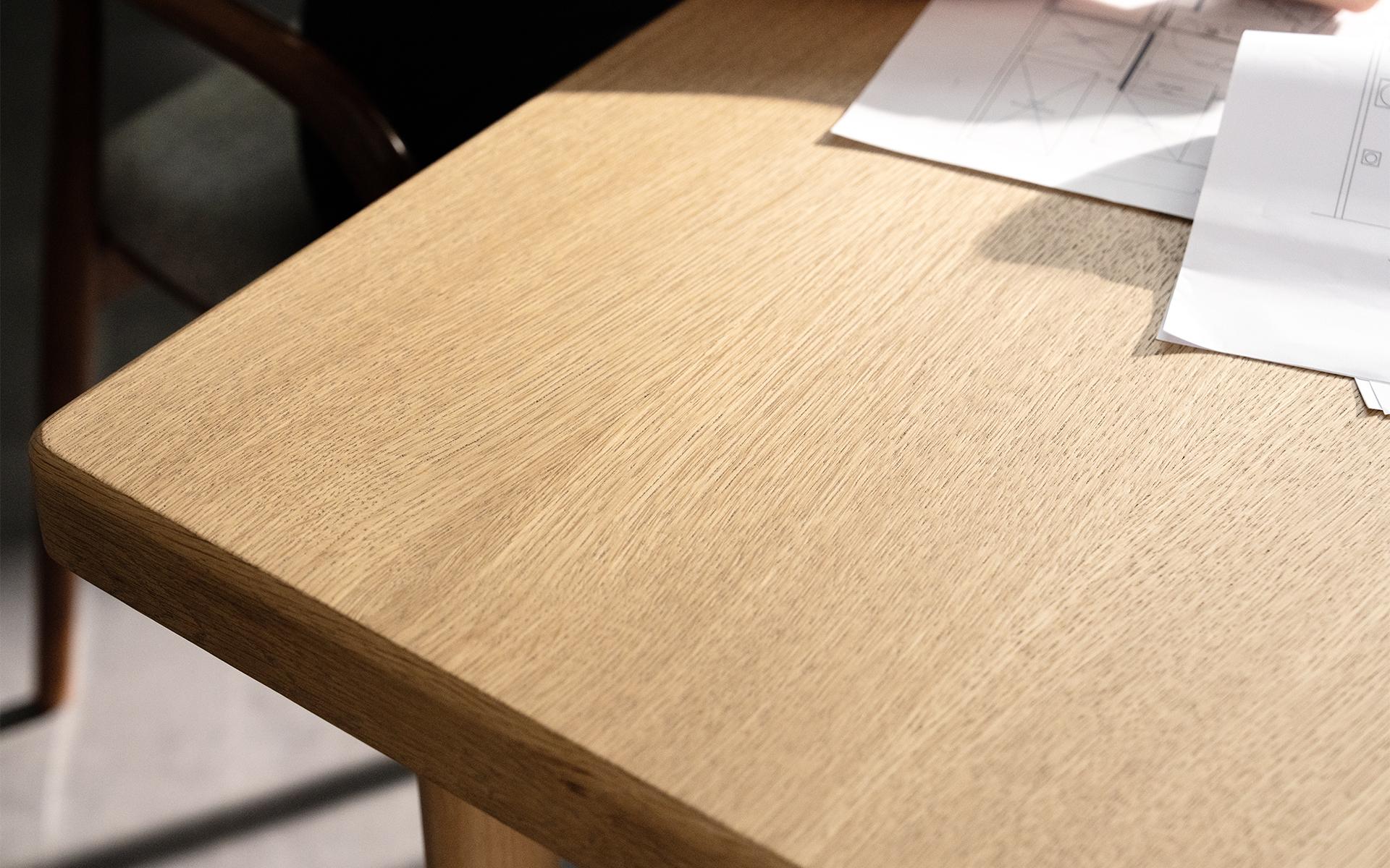 Kiyo Oak Wood Japanese Inspired Writing Desk by Lagu For Sale 5