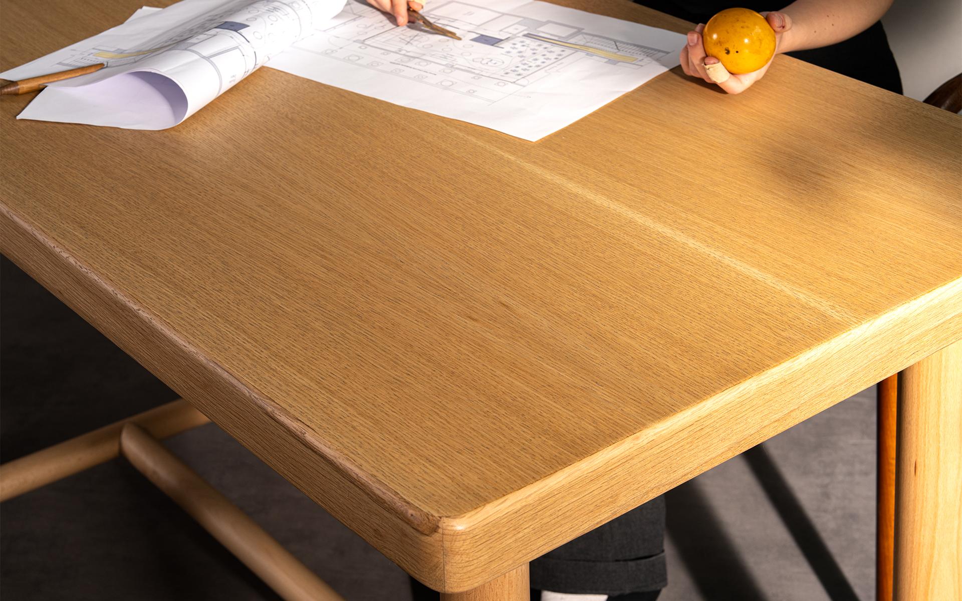 Kiyo Oak Wood Japanese Inspired Writing Desk by Lagu For Sale 6