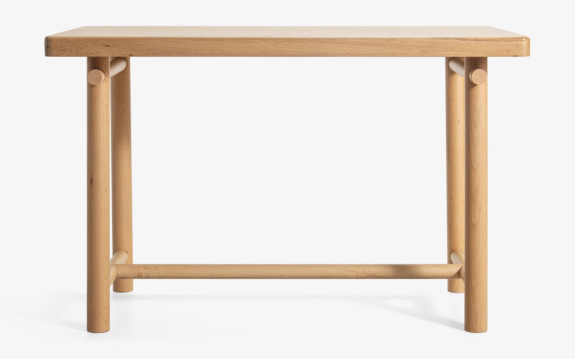 Turkish Kiyo Oak Wood Japanese Inspired Writing Desk by Lagu For Sale