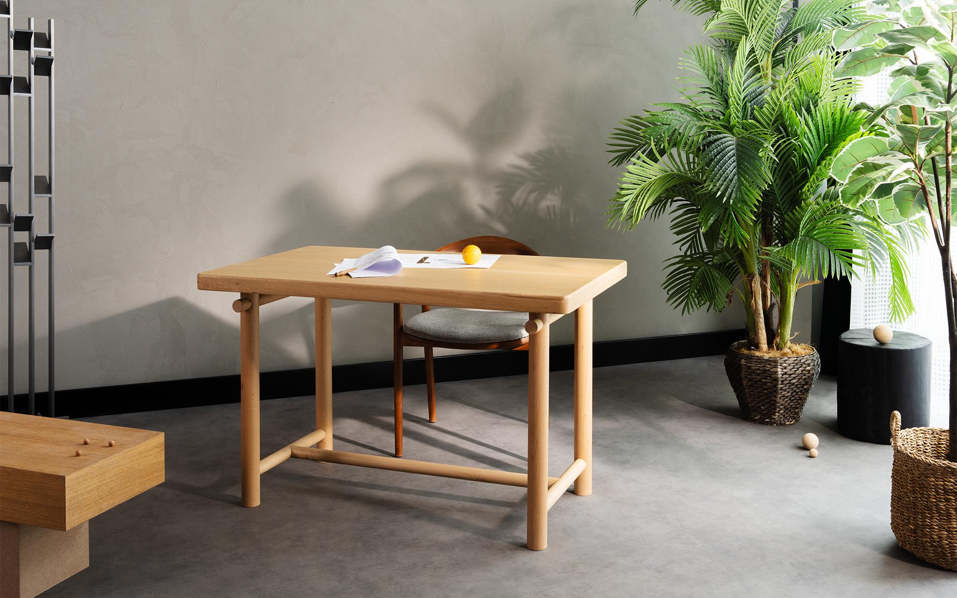 Kiyo Oak Wood Japanese Inspired Writing Desk by Lagu In New Condition For Sale In İSTANBUL, TR