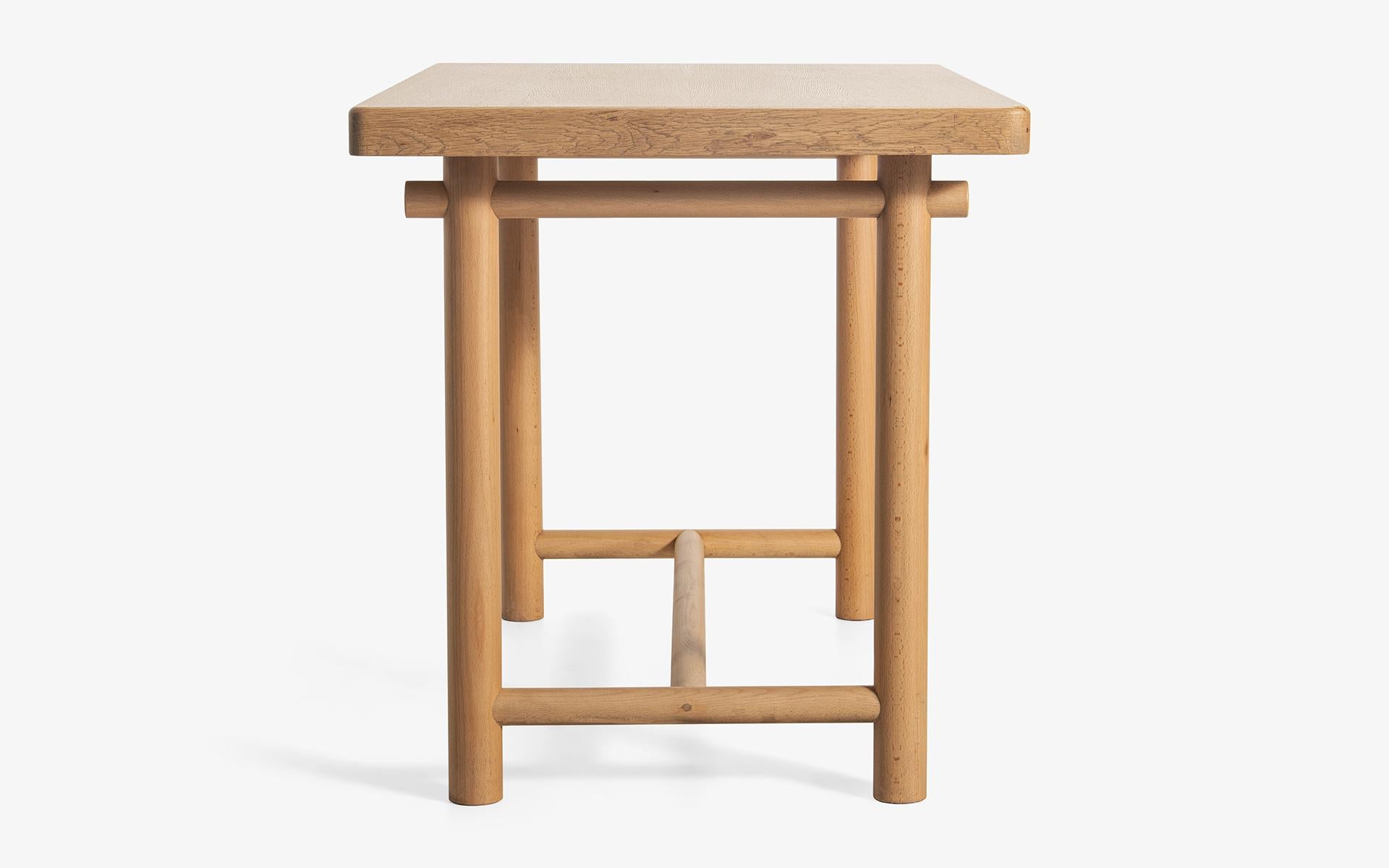 Contemporary Kiyo Oak Wood Japanese Inspired Writing Desk by Lagu For Sale
