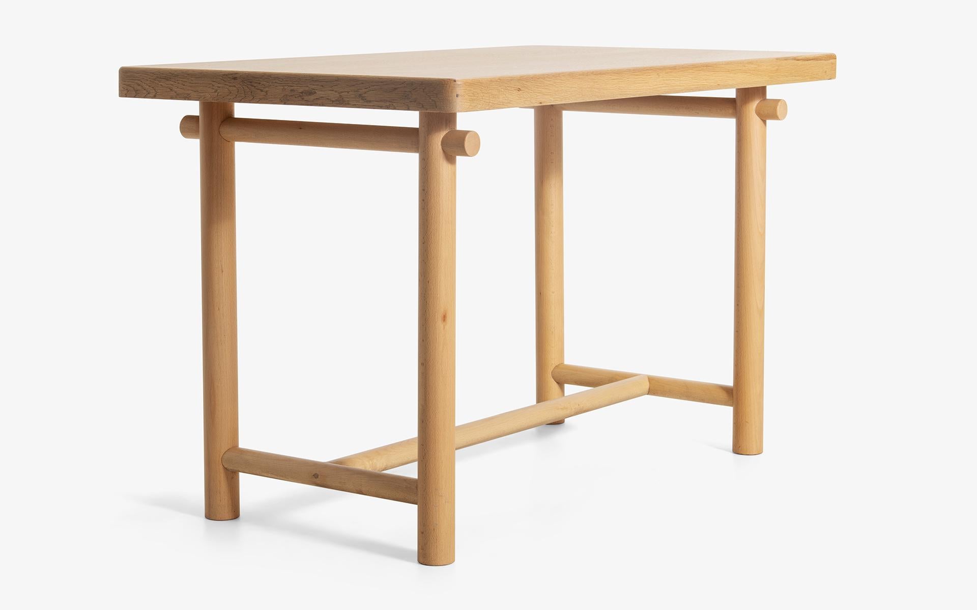 Kiyo Oak Wood Japanese Inspired Writing Desk by Lagu For Sale 1