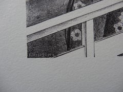 Mujer japonesa con abanico - Litografía en piedra, 1930 (Catálogo Akio Uozu nº 522)