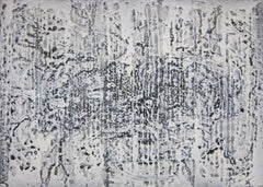'Nami (Wave)', Textured Gray Japanese Minimalist Abstract Acrylic Painting