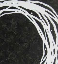 'Shinjo Series X', Black and White Abstract minimalist Japanese painting