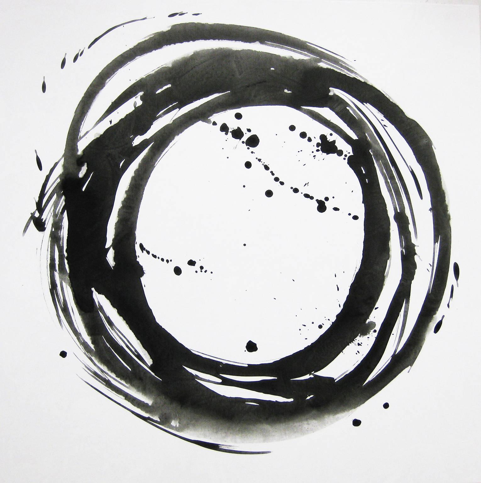 Kiyoshi Otsuka Abstract Painting - 
Shinjo Series XI
, Black and White Abstract minimalist Japanese painting