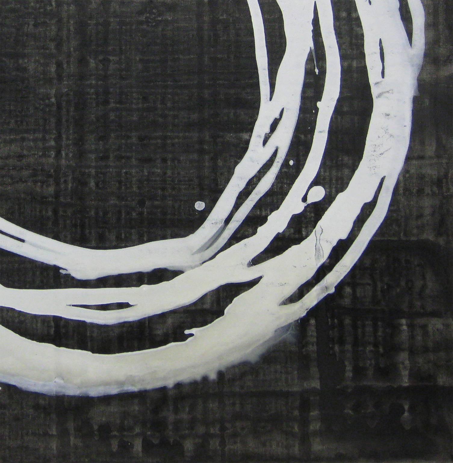 'Shinjo Series XII', Black and White Abstract minimalist Japanese painting - Painting by Kiyoshi Otsuka