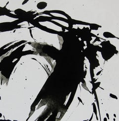 'Space II', Black and White Abstract minimalist Japanese painting