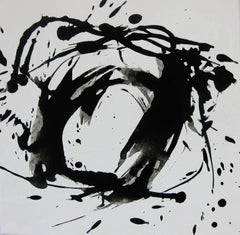 'Space II', Black and White Abstract minimalist Japanese painting