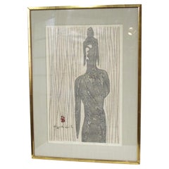 Kiyoshi Saito Buddha Holzschnitt-Druck signiert / nummeriert