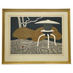 Bloc de bois japonais de Kiyoshi Saito intitulé Garden Sendo-Gosyo Kyoto, #33/150