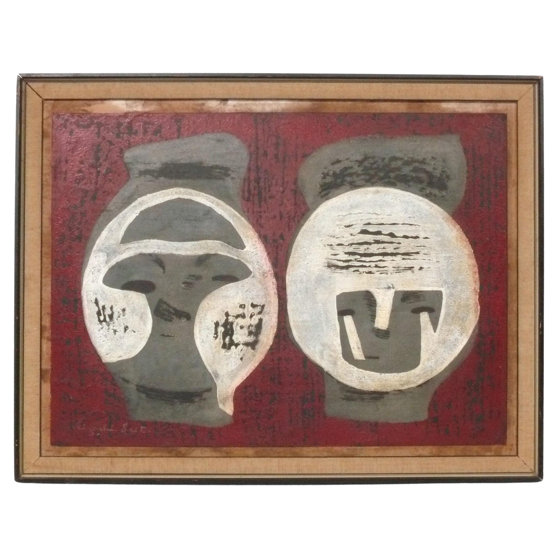 Kiyoshi Saito Mid Century Modernist Japanese Woodblock