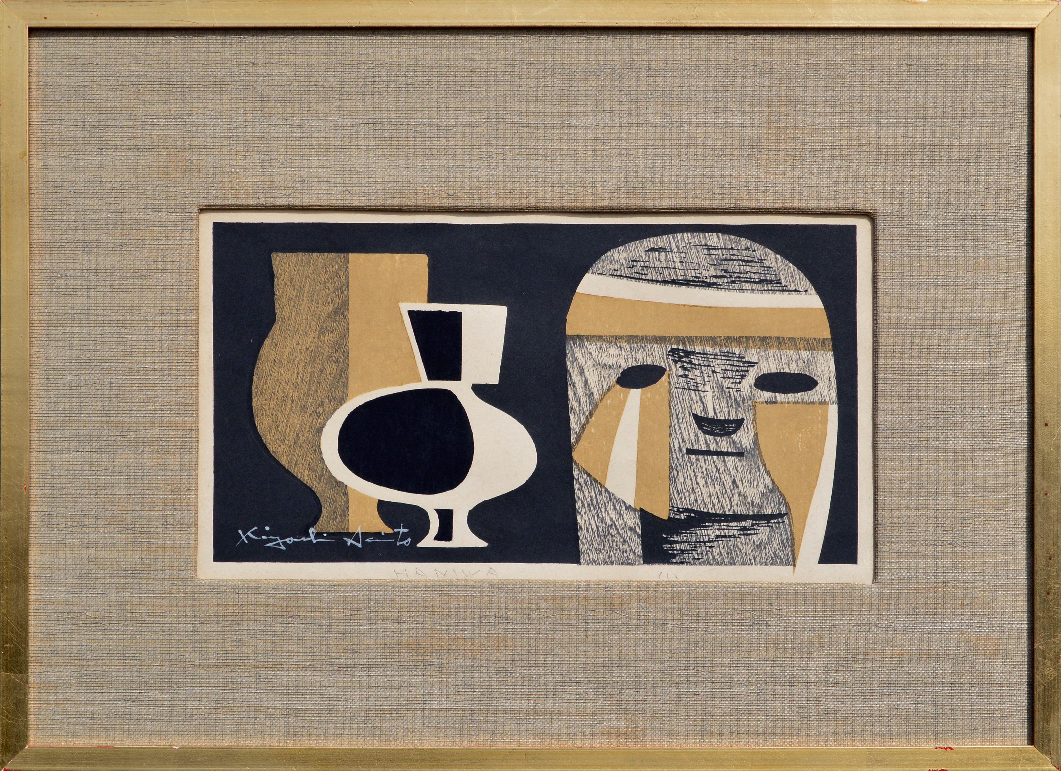 Kiyoshi Saitō Abstract Print - Haniwa (1) Woodblock 