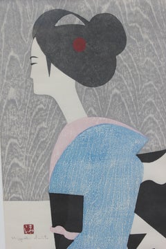 ""Maiko Kyoto" Japanischer figurativer Holzschnitt