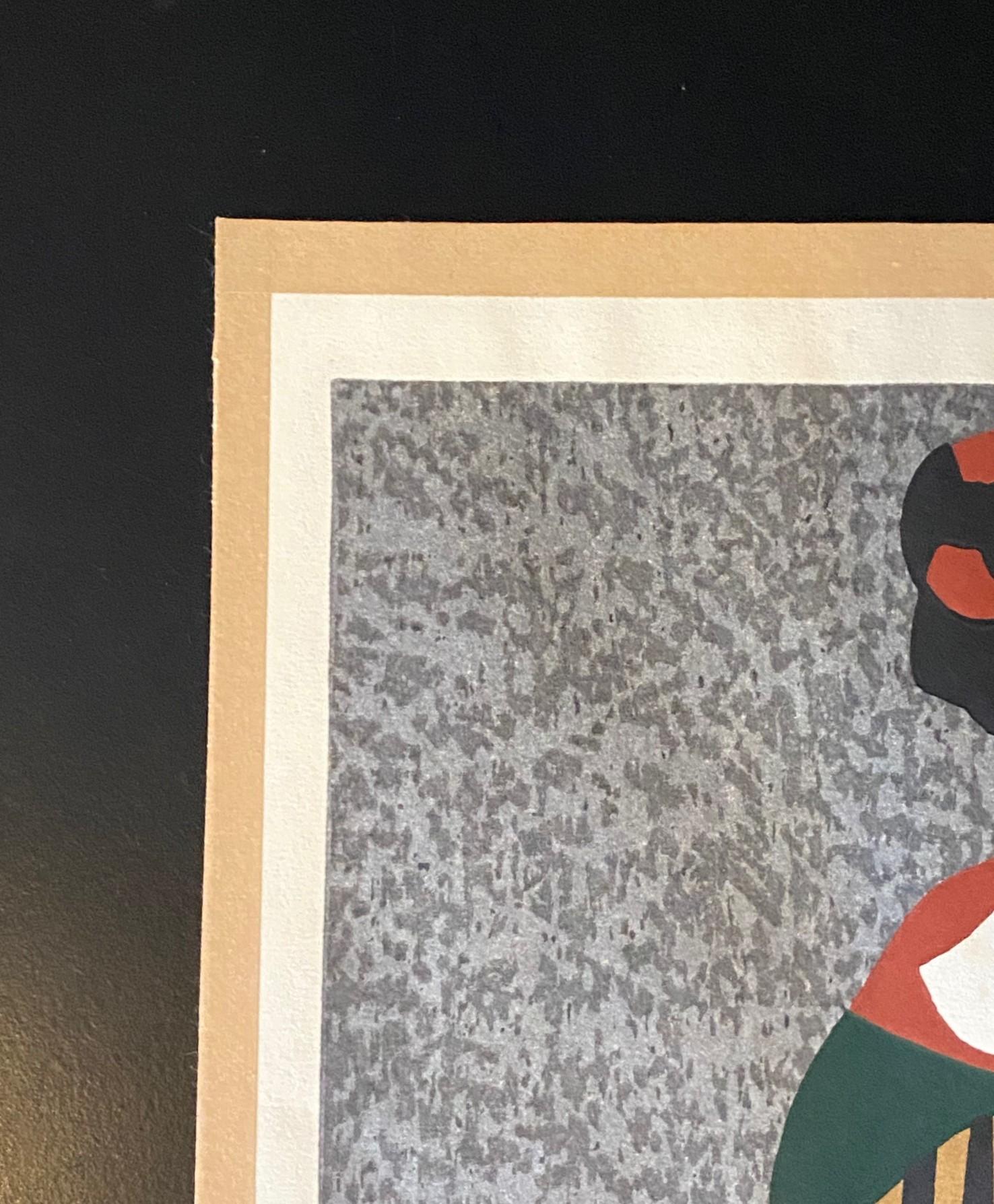 Kiyoshi Saito Signed Japanese Showa Woodblock Geisha Print Maiko Kyoto 1 en vente 6