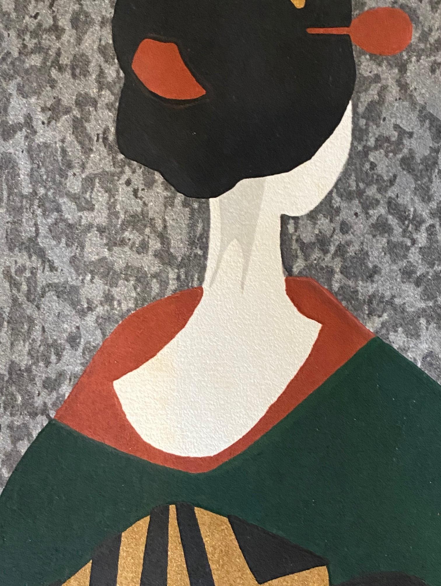 Kiyoshi Saito Signed Japanese Showa Woodblock Geisha Print Maiko Kyoto 1 en vente 2