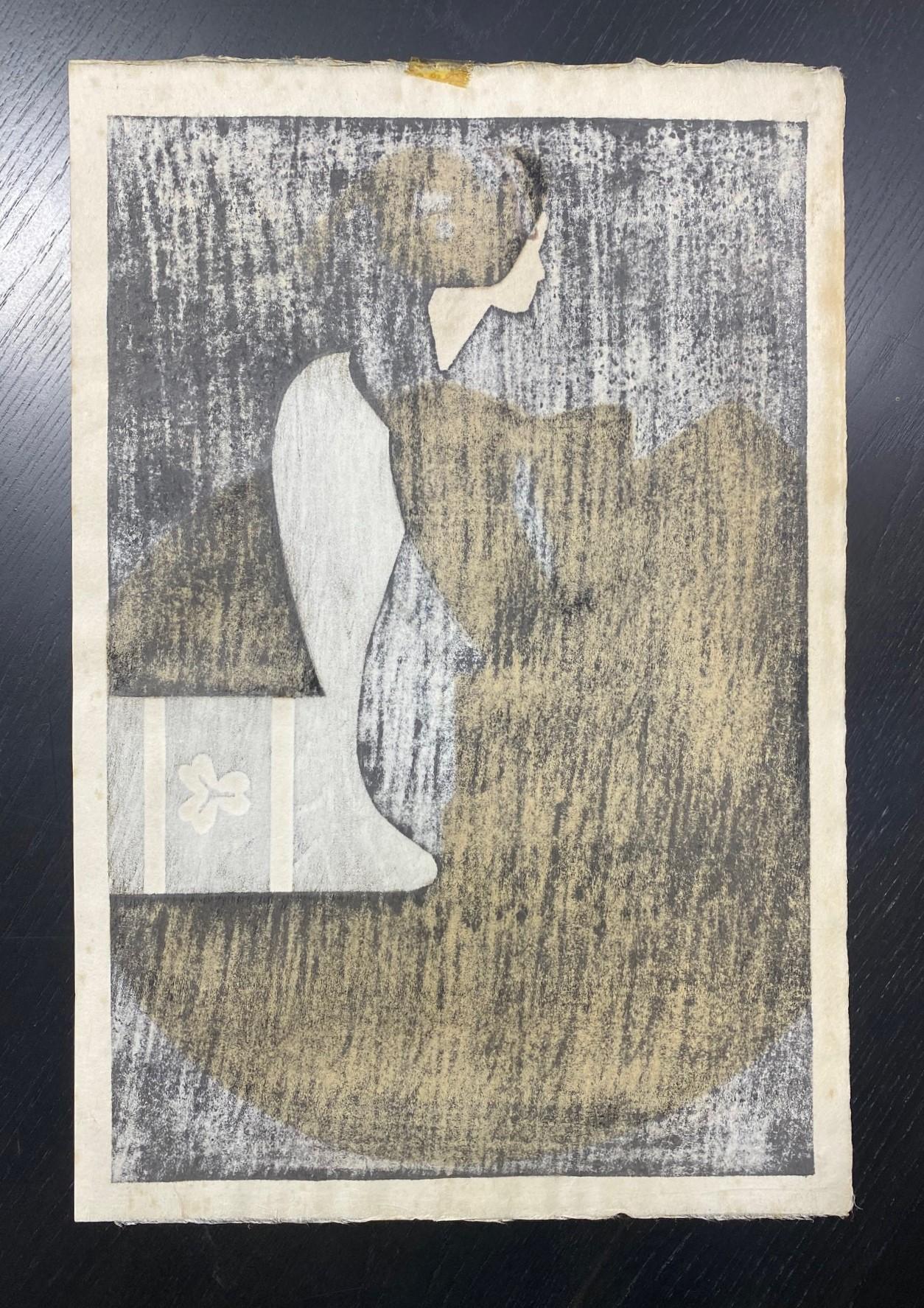 Kiyoshi Saito Signed Japanese Woodblock Geisha Print Maiko Kyoto 2 3