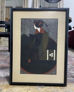 Kiyoshi Saito Signed Japanese Woodblock Geisha Print Maiko Kyoto '2'
