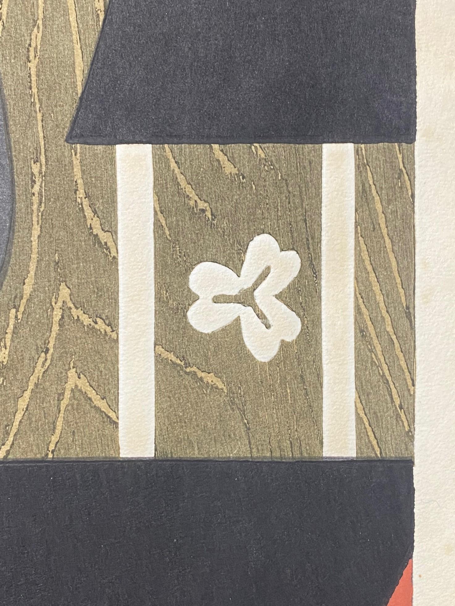 Paper Kiyoshi Saito Signed Japanese Woodblock Geisha Print Maiko Kyoto 2