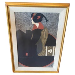 Kiyoshi Saito Signed Japanese Woodblock Geisha Print Maiko Kyoto 2