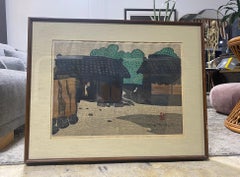 Kiyoshi Saito Signed Japanese Woodblock Print Ikarugano-Sato Horyu-Ji Nara A