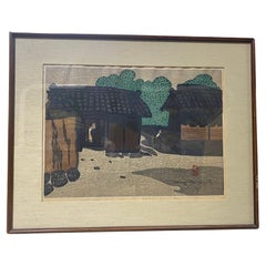 Retro Kiyoshi Saito Signed Japanese Woodblock Print Ikarugano-Sato Horyu-Ji Nara A