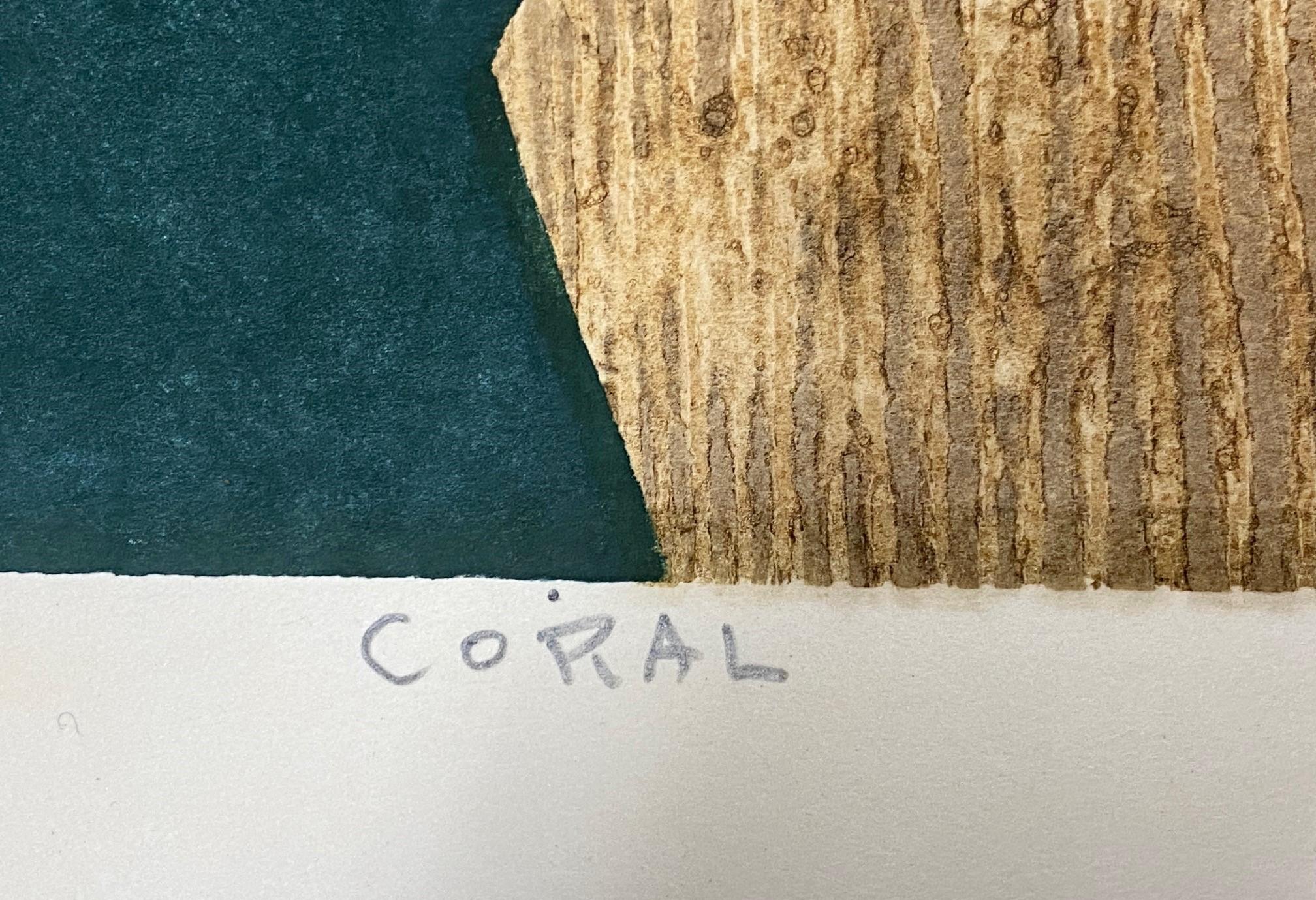 Kiyoshi Saito Signed Limited Edition Japanese Woodblock Print Coral (B), 1958 For Sale 3
