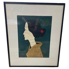 Vintage Kiyoshi Saito signed Limited Edition Japanese Woodblock Print Coral (B), 1958