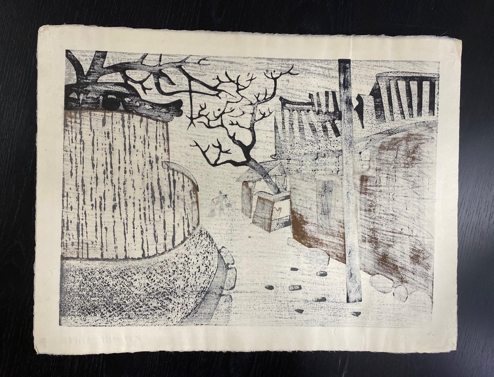 Kiyoshi Saito Signed Limited Edition Japanese Woodblock Print Nara, circa 1962 For Sale 3