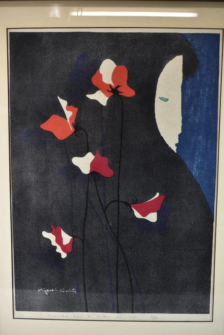 真作】絵画Sakiko Saito油彩8号花逸品Q50