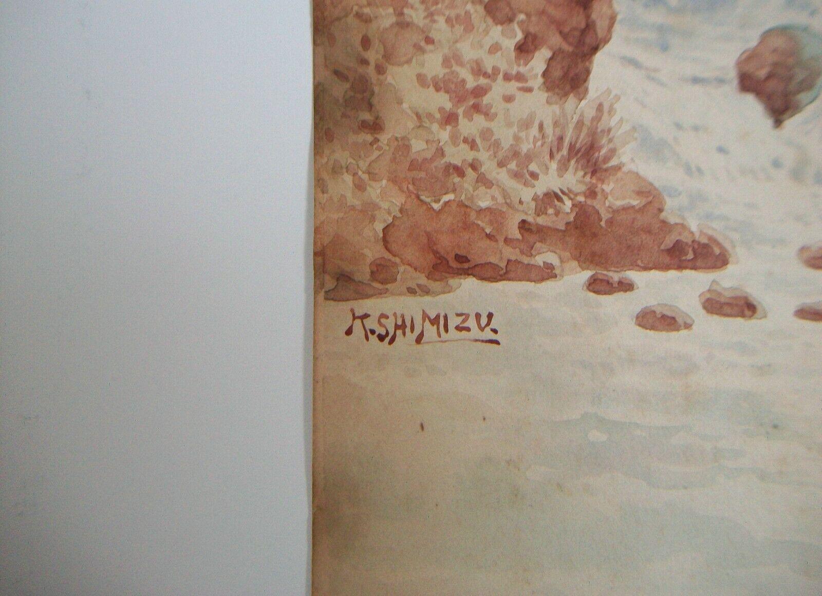 Kiyoshi Shimizu, 'Day & Night', Pair of Watercolor Paintings, U.S.a., C.1925 For Sale 4