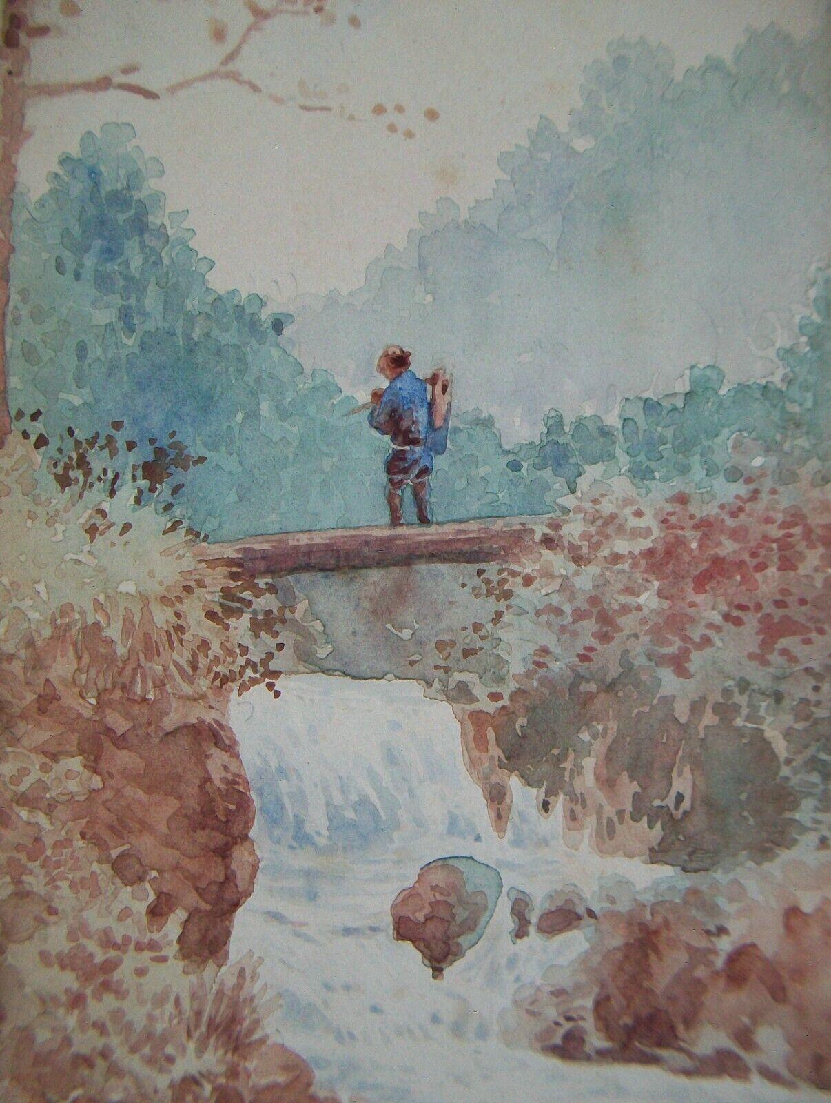 Kiyoshi Shimizu, 'Day & Night', Pair of Watercolor Paintings, U.S.a., C.1925 For Sale 2