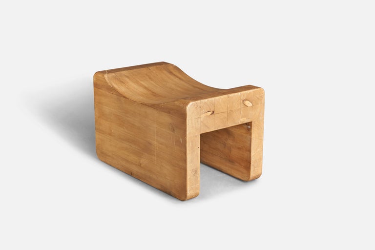 A pine stool designed and produced by K.J. Pettersson & Söner, Sweden, 1970s.