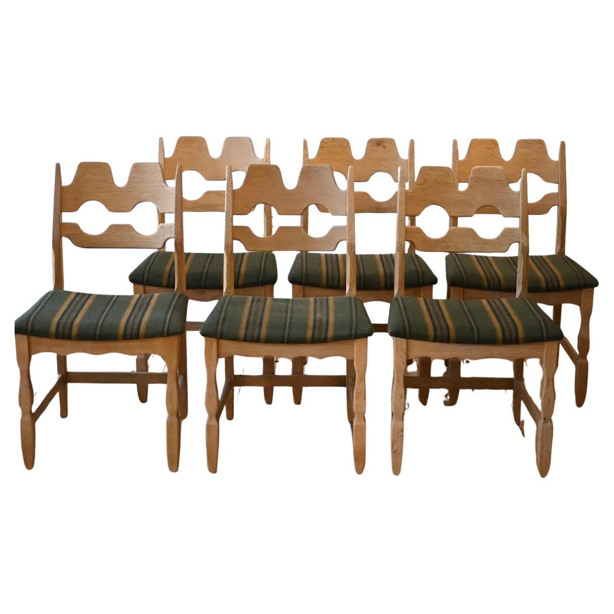 Kjaernulf Razorblade Dining Chairs, Set of 6 For Sale