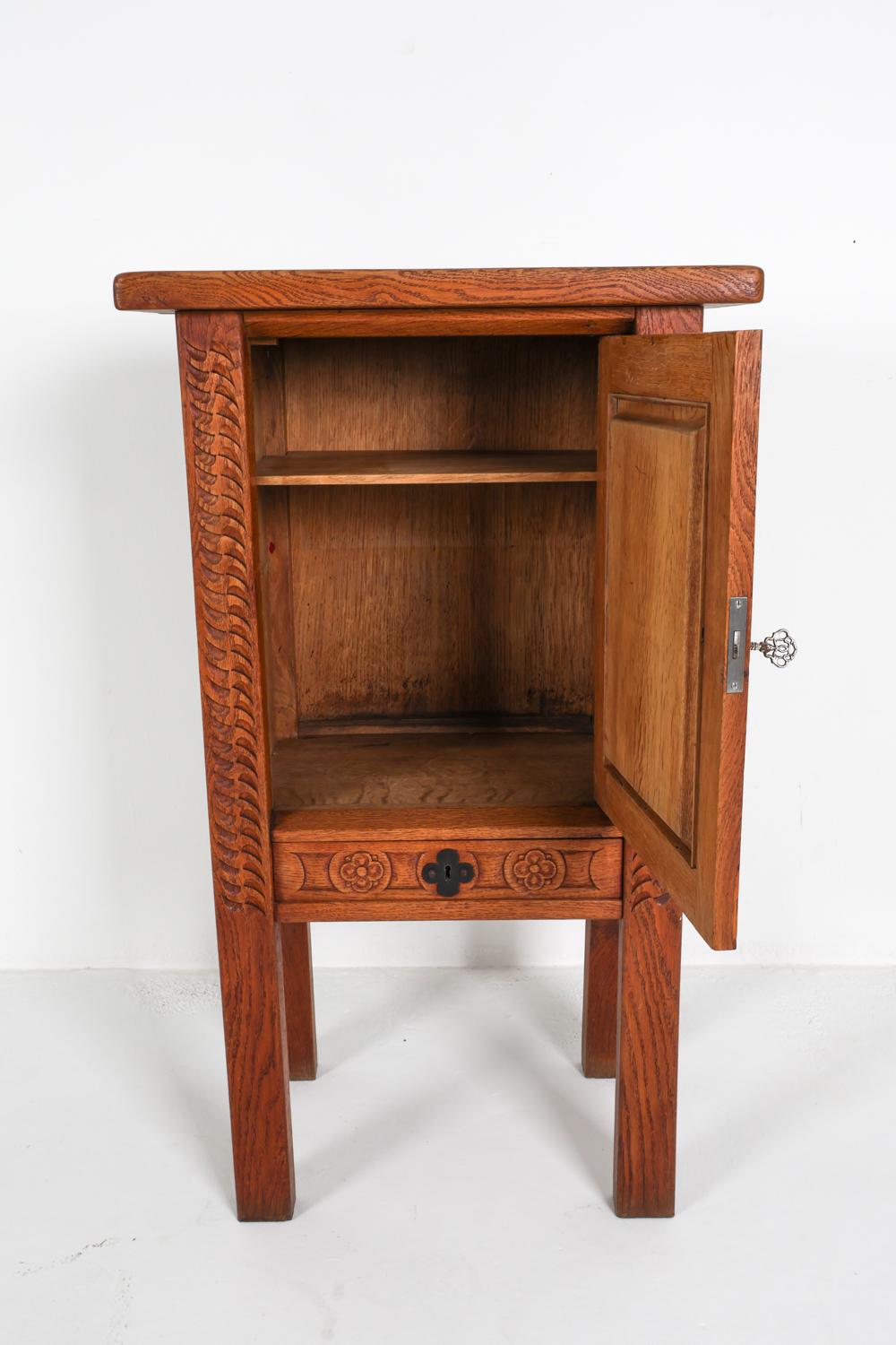 Kjaernulf Style Brutalist Danish Oak Carved Cabinet, Circa 1970's For Sale 6